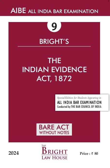 Evidence Act, 1996 (English) Bare Act (Without Notes) For All India Bar Examination